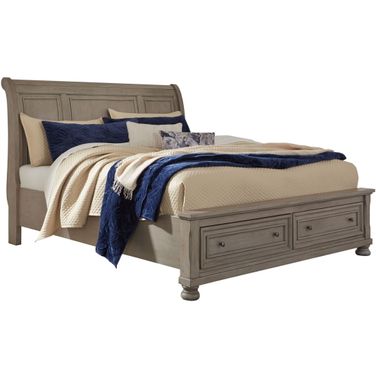 Lettner Light Gray King Sleigh Bed