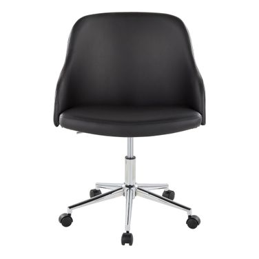 Bacci Faux Leather Office Chair In Walnut and Black