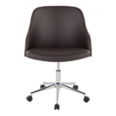 Bacci Faux Leather Office Chair In Walnut and Brown