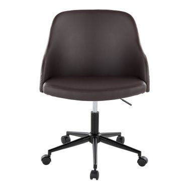 Bacci Faux Leather Office Chair In Walnut and Brown