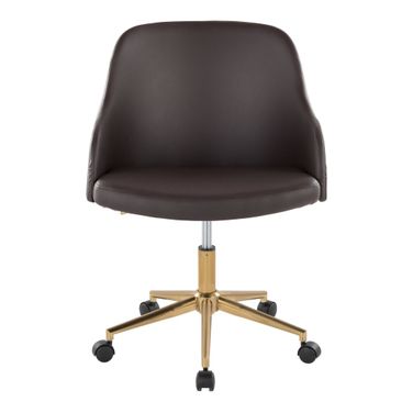 Bacci Office Chair In Walnut and Brown