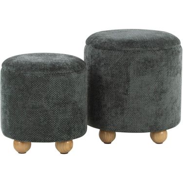 Bacci Ottoman Set of 2 In Natural and Green
