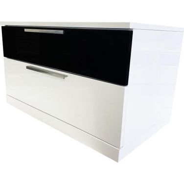 Bahamas 2 Drawer Poplar Wood Bedroom Nightstand In Black And White