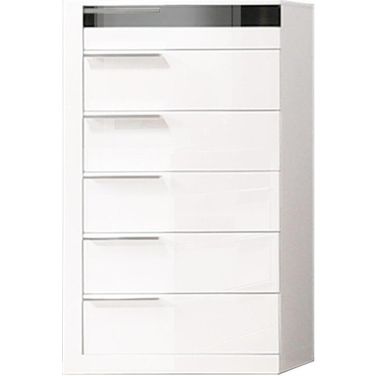 Bahamas 6 Drawer Poplar Wood Bedroom Chest In Black And White