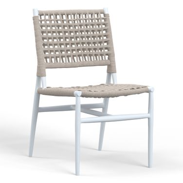 Bahia Armless Dining Chair in Satin White