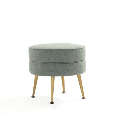 Bailey Ottoman In Sage Green with Gold Feet