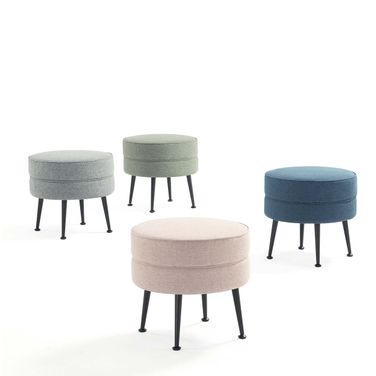 Bailey Ottoman Set of 4 In Multicolor with Black Feet