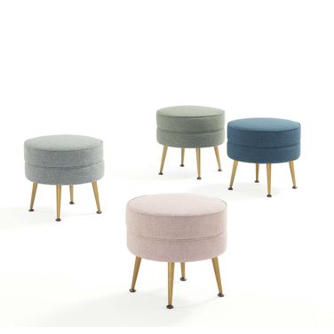 Bailey Ottoman Set of 4 In Multicolor with Gold Feet