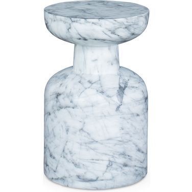 Bailey Outdoor Side Table In Gray and White