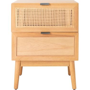 Baisley 2 Drawer Rattan Nightstand in Natural