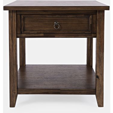 Bakersfield End Table with Drawer In Brown
