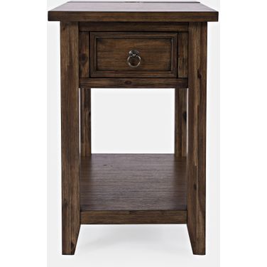 Bakersfield USB Charging Side Table In Brown
