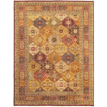 Baku Collection Hand-Knotted Lamb's Wool Area Rug- 11' 5" x 17' 7" In Multi and Raspberrie