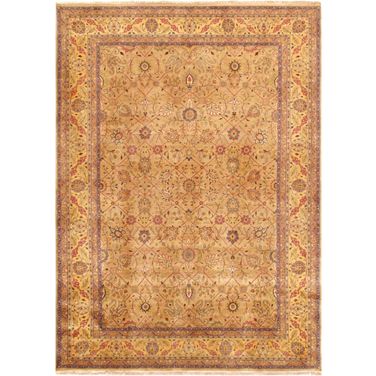 Baku Collection Hand-Knotted Lamb's Wool Area Rug- 7' 11" x 10' In Camel