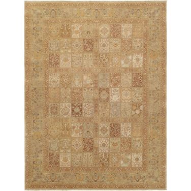 Baku Collection Hand-Knotted Lamb's Wool Area Rug- 9' 2" x 12' 1" In Multi and Beige