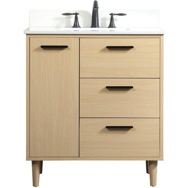 Baldwin 30 Inch Bathroom Vanity In Maple With Backsplash