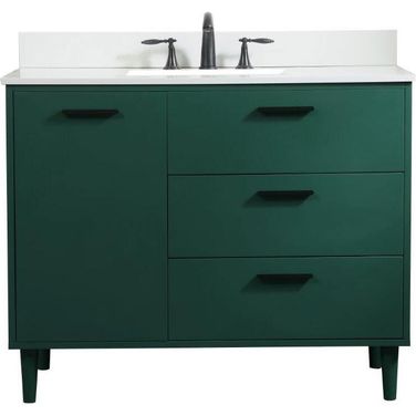 Baldwin 42 Inch Bathroom Vanity In Green With Backsplash
