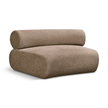 Bale Chenille Fabric Upholstered Modular Armless Chair In Brown
