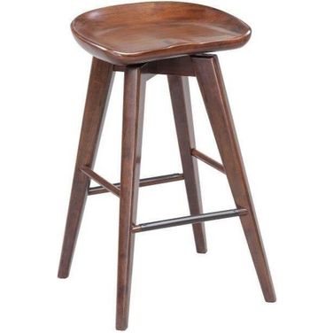Bali 24 Inch Backless Swivel Counter Stool In Cappuccino