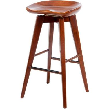 Bali 29 Inch Backless Swivel Bar Stool In Walnut