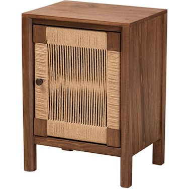 Bali And Pari Holitz Walnut Brown Finished Bayur Wood Nightstand
