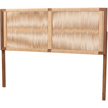 Bali And Pari Holitz Walnut Brown Finished Bayur Wood Queen Headboard