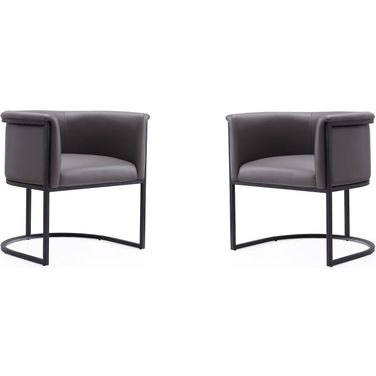 Cosmopolitan Dining Chair In Pebble and Black (Set of 2)