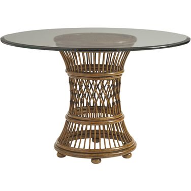 Bali Hai Aruba Dining Table with 48 Inch Glass Top In Sunset