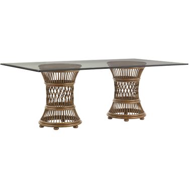 Bali Hai Aruba Dining Table with 84 X 48 Inch Glass Top In Sunset