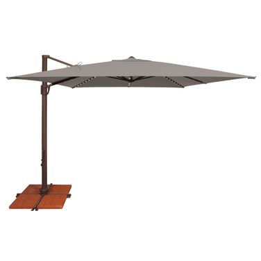 Bali Pro 10' Square Starlight Umbrella with Cross Bar Stand In Cast Silver