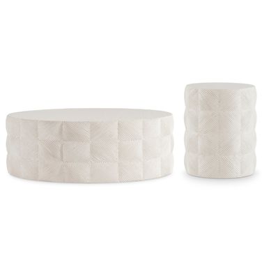 Ballantyne Occasional Table Set In White and Cream