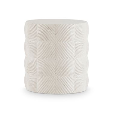 Ballantyne Side Table In White and Cream