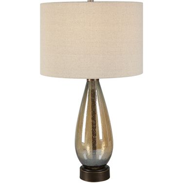 Baltic Teardrop Glass Table Lamp In Bronze