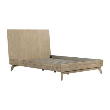 Baly Acacia Mid-Century Gray Sandblast Queen Platform Bed