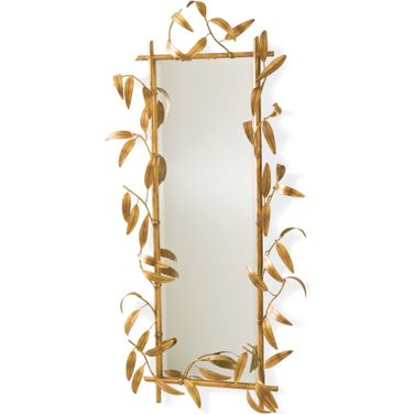 Bamboo Mirror In Antique Gold
