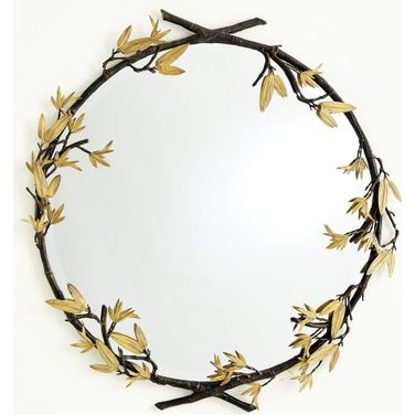Bamboo Mirror In Bronze