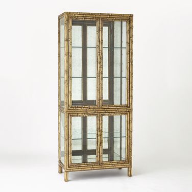 Bamboo Vitrine In Brass