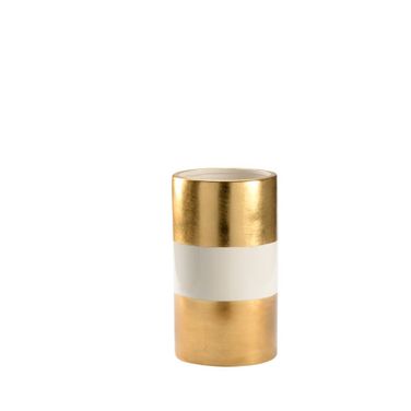 Banded Vase Medium In Cream and Gold