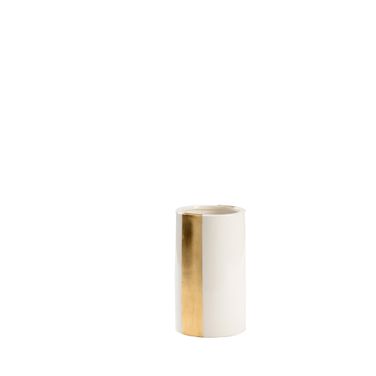 Banded Vase Small In Cream and Gold