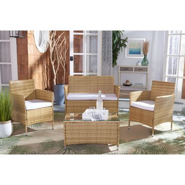 Bandele 4Pc Living Set in Natural and White