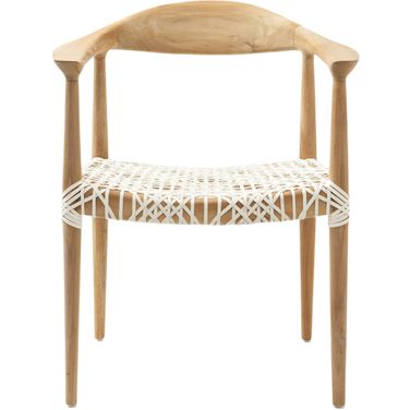 Bandelier Light Oak and Off White Arm Chair