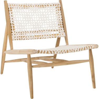 Bandelier Natural Leather Weave Accent Chair