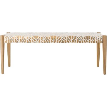 Bandelier Natural Leather Weave Bench