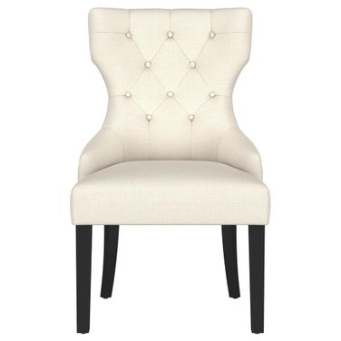 Baney Fabric Upholstered Dining Side Chair In Black and Beige