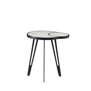 Banks 16.5 Inch Oval Coffee Table with Sintered Stone Top In White
