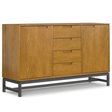 Banting Mid Century Sideboard with Centre Drawers In Oak Veneer