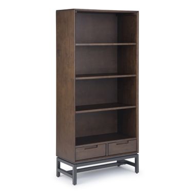 Banting Solid Hardwood Mid Century Bookcase In Walnut Brown