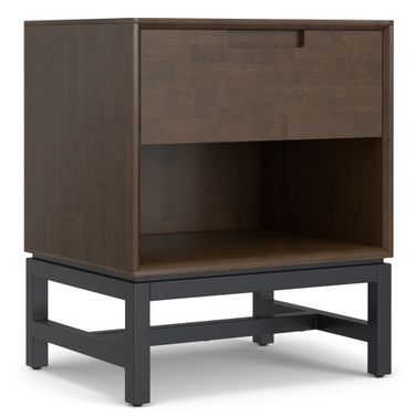 Banting Solid Hardwood Mid Century Nightstand In Walnut Brown