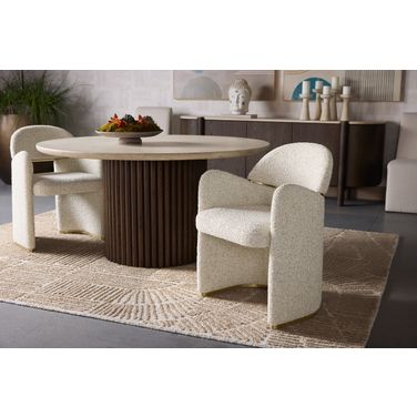 Banyan 59 Inch Banyan Dining Room Set In Cream and Mocha