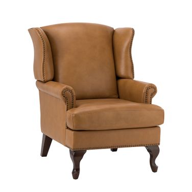 Baptist Genuine Leather Armchair In Camel